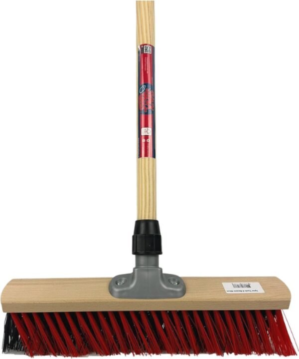 Synx Tools X Bezem 40 cm Rood/Zwart - Inclusief steel 150 cm