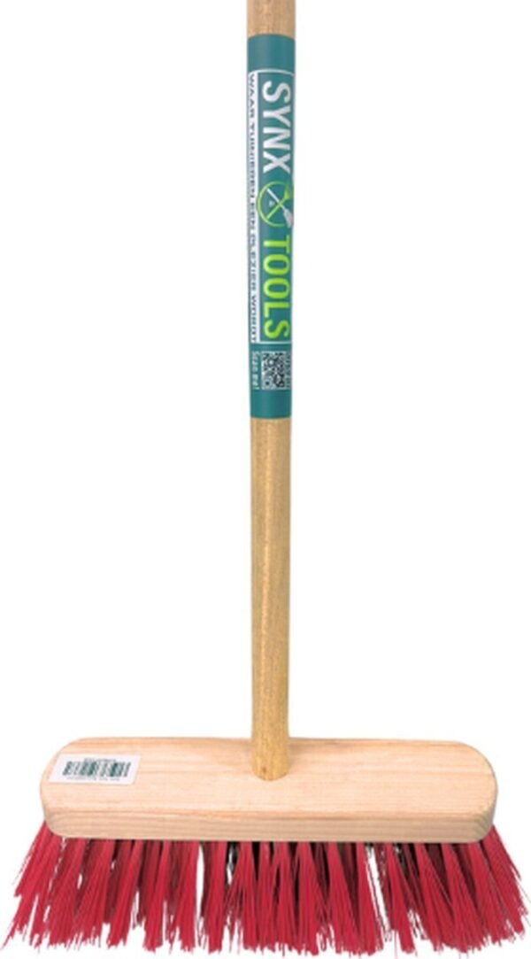 Synx Tools Harde Bezem Rood 30 cm - Inclusief steel 120 cm