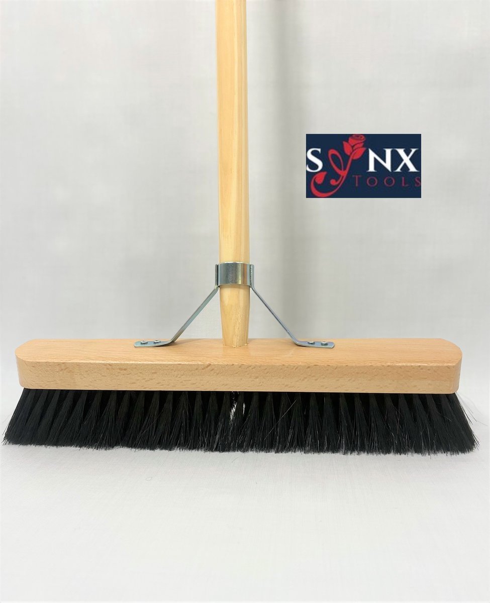 Synx Tools Paardenhaar Zaalveger 40 cm - Inclusief steel 150 cm - Afbeelding 2